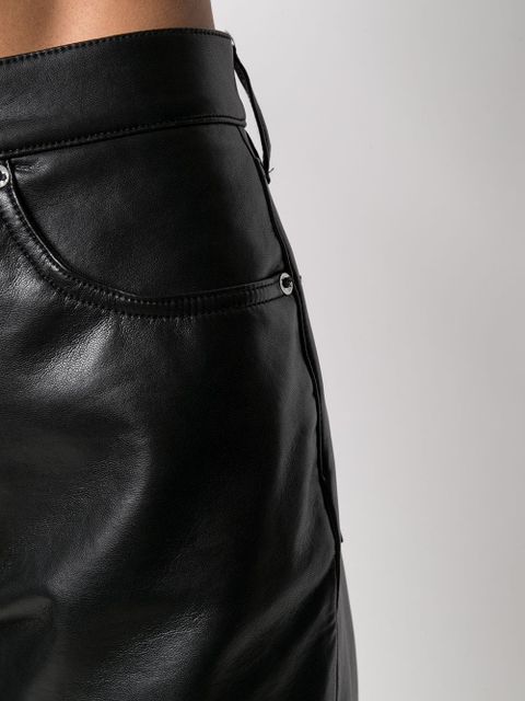AGOLDE high-waisted leather trousers - Black