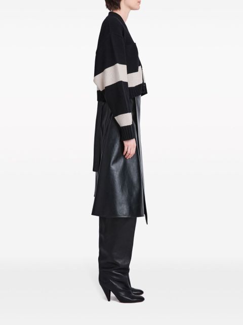 Proenza Schouler Sofia striped wool-blend cardigan - Black