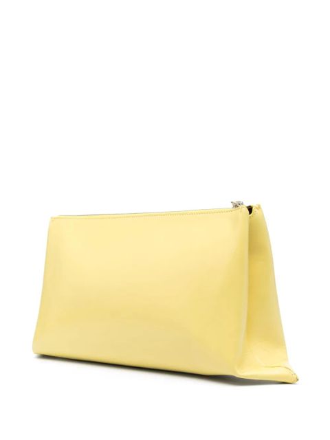 Jil Sander logo-debossed clutch bag - Yellow