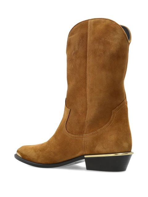 ISABEL MARANT metallic-toe slip-on cowboy boots - Brown - zdjęcie produktu nr 2