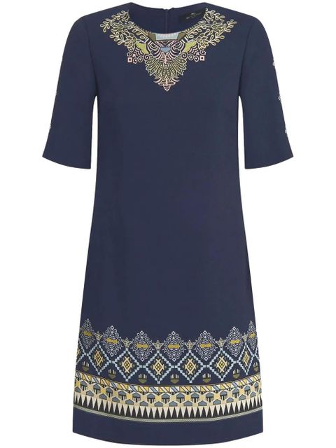 ETRO embroidered-design short-sleeve dress - Blue - zdjęcie produktu nr 1