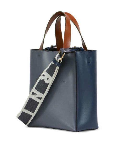 Marni mini Museo two-tone structured tote bag - Blue