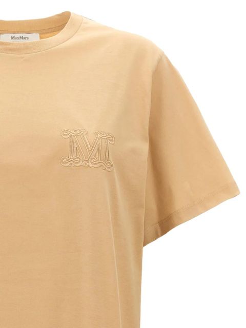 Max Mara logo-embroidered crew-neck T-shirt - Neutrals