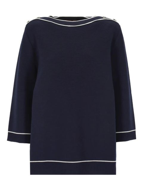 Gucci contrast-trim top - Blue - zdjęcie produktu nr 1