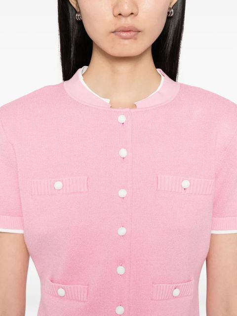 Self-Portrait crochet-flower knitted top - Pink