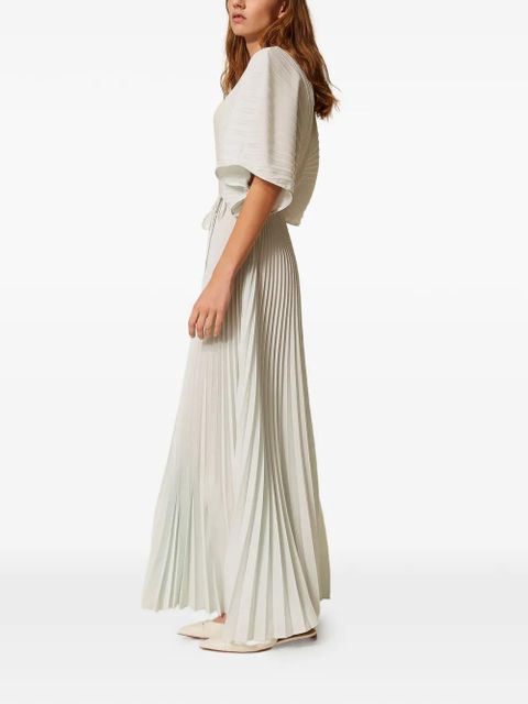 TWINSET tie-waist pleated dress - White