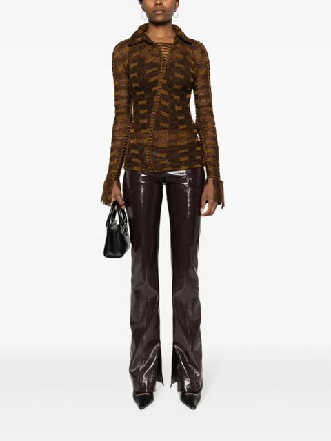 Isa Boulder tie-fastening knitted shirt - Brown - zdjęcie produktu nr 2