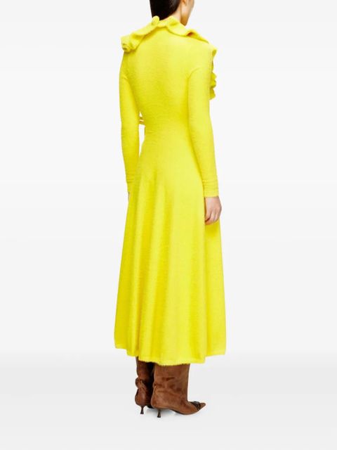 Diesel Fluffy ruffled-neck midi dress - Yellow - zdjęcie produktu nr 2