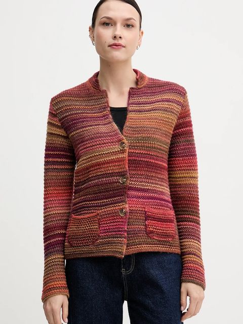 United Colors of Benetton kardigan z dodatkiem wełny kolor pomarańczowy 105CD6880 - zdjęcie produktu nr 1