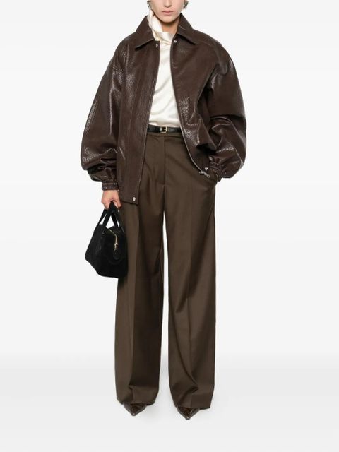 The Frankie Shop wide-leg pleated trousers - Brown