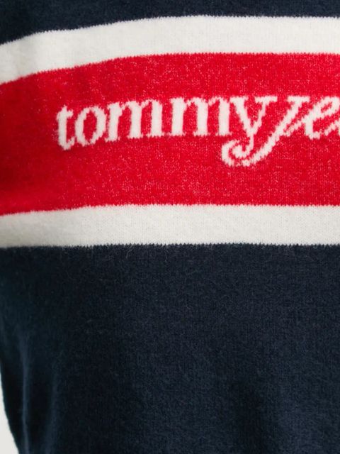 Tommy Jeans sweter z domieszką wełny damski kolor granatowy DW0DW19341