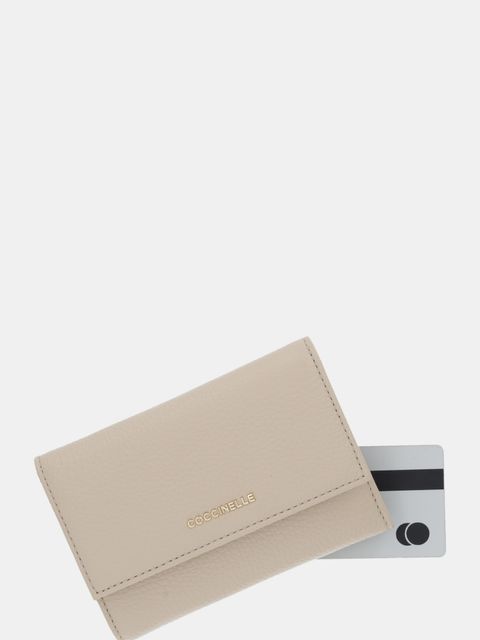 Coccinelle portfel skórzany damski kolor beżowy E2 MW5 11 66 01