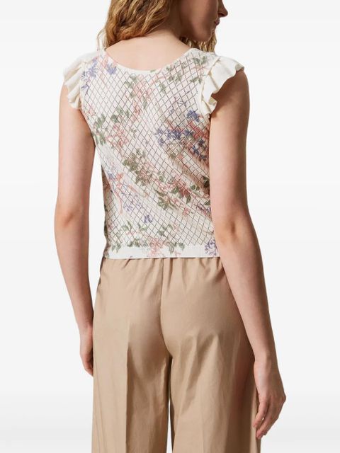 TWINSET floral knitted top - Neutrals