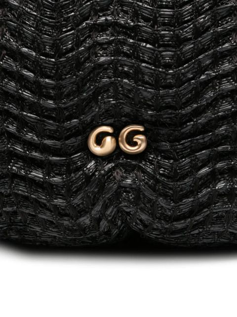 Cult Gaia Thais wave-textured top-handle tote bag - Black