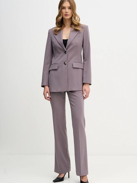 Sisley spodnie z domieszką wełny damskie kolor szary proste high waist 41YPLF083