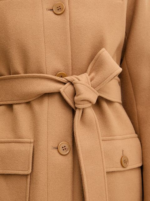 Liu Jo płaszcz z domieszką wełny kolor brązowy MF5120 J4873