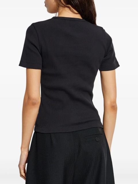 Tory Burch logo-patch T-shirt - Black