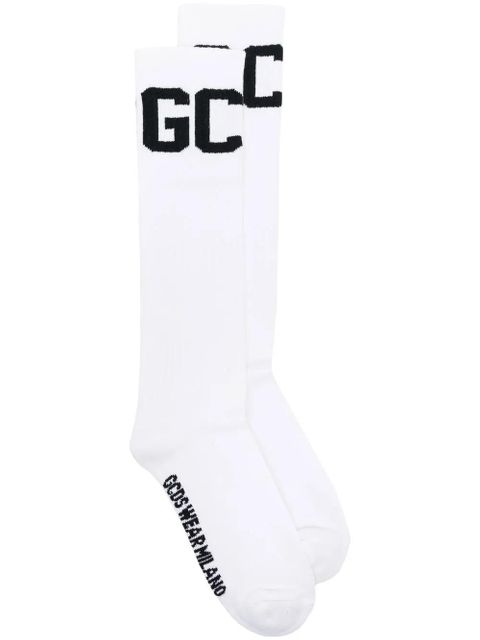 GCDS intarsia-knit mid-calf socks - White - zdjęcie produktu nr 1