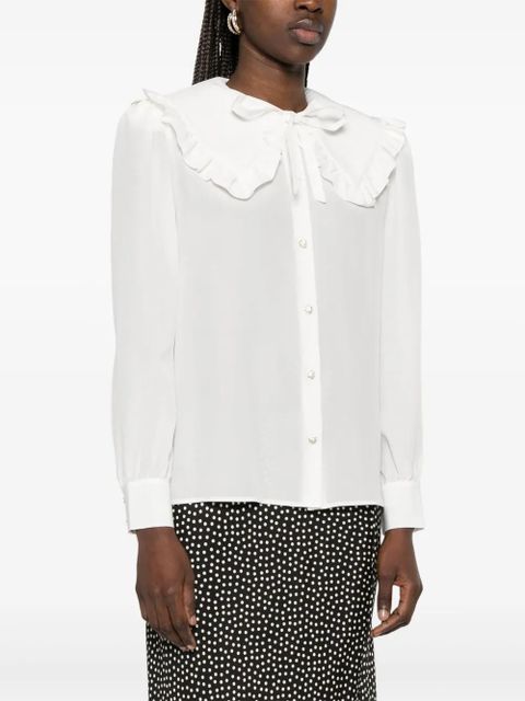 Alessandra Rich Peter Pan-collar silk blouse - White