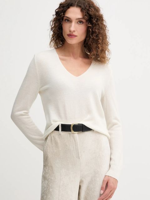 United Colors of Benetton sweter wełniany damski kolor beżowy lekki 1002D401Y - zdjęcie produktu nr 1