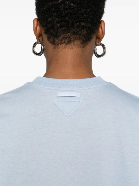 Prada drawstring-hem T-shirt - Blue