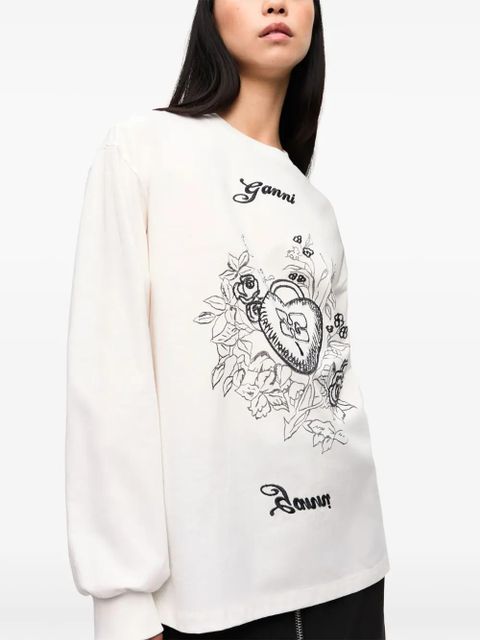 GANNI graphic-print sweatshirt - White