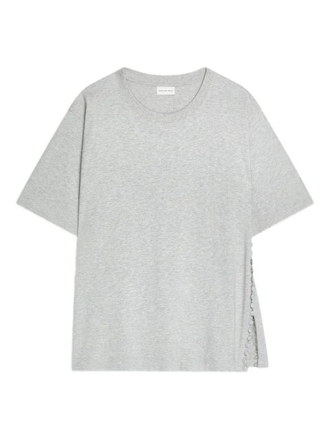 DRIES VAN NOTEN button-embellishment cotton T-shirt - Grey - zdjęcie produktu nr 1