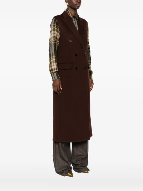 Gucci double-breasted sleeveless coat - Brown - zdjęcie produktu nr 2