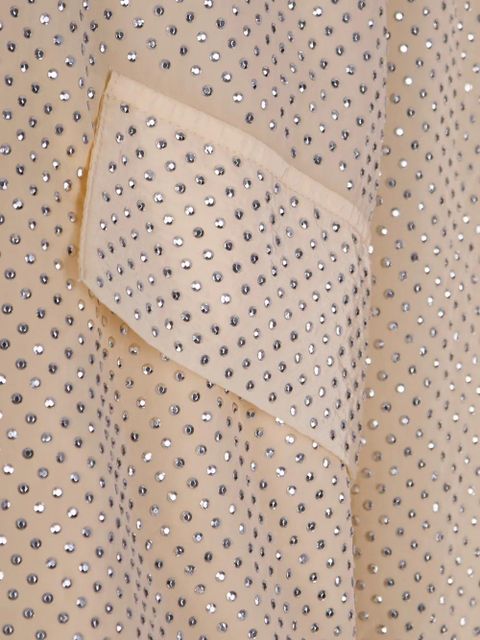 PINKO drawstring-neck rhinestone-embellished jacket - Neutrals