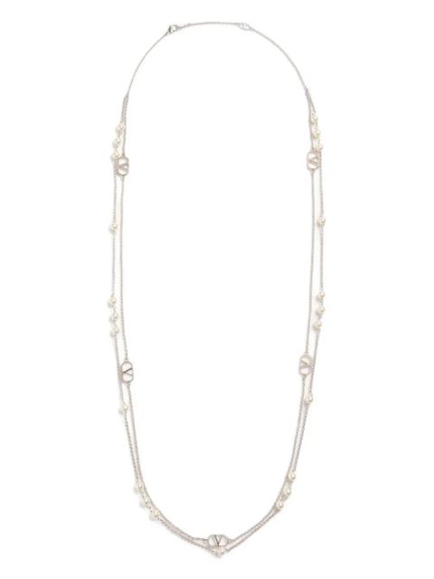 Valentino Garavani VLogo Signature double-chain necklace - Silver - zdjęcie produktu nr 1