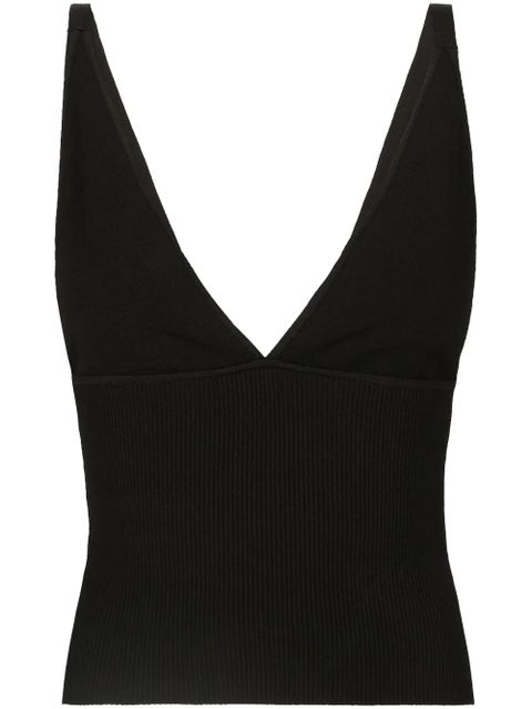 Dolce & Gabbana ribbed-knit cropped tank top - Black - zdjęcie produktu nr 1