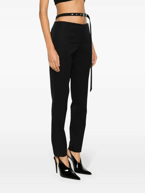 The Attico waist-strap wool trousers - Black