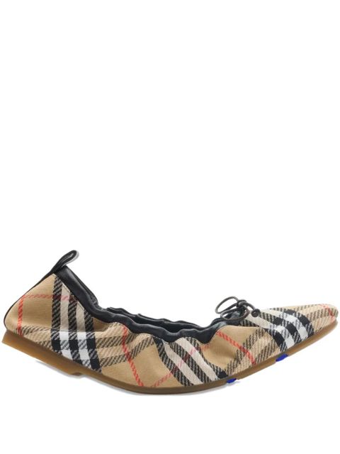 Burberry check bow ballerinas - Neutrals - zdjęcie produktu nr 1