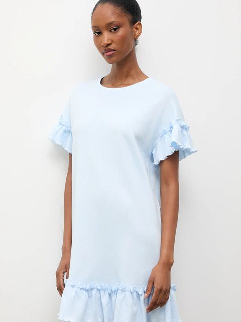 Answear.LAB koszula nocna bawełniana damska kolor niebieski bawełniana