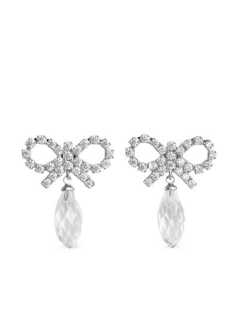 Self-Portrait bow crystal-embellishment earrings - Silver - zdjęcie produktu nr 1