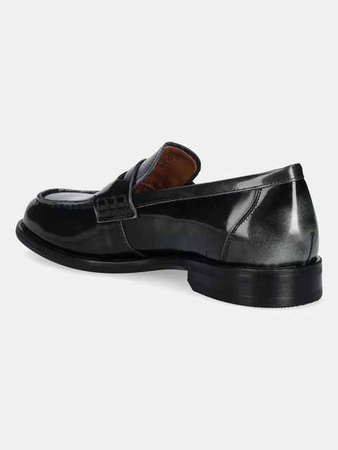 Vagabond Shoemakers mokasyny skórzane LINN damskie kolor szary na płaskim obcasie 6036-004-18