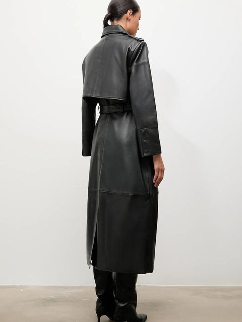 Answear.LAB trencz skórzany kolor czarny - zdjęcie produktu nr 2