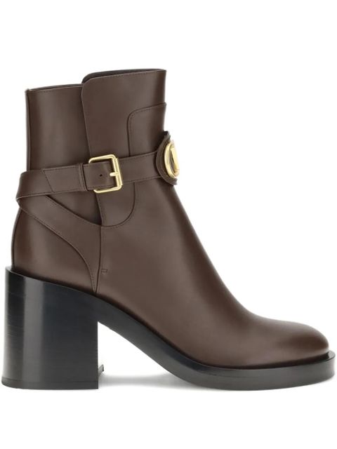 Valentino Garavani 90mm V-logo Signature buckled ankle boots - Brown - zdjęcie produktu nr 2