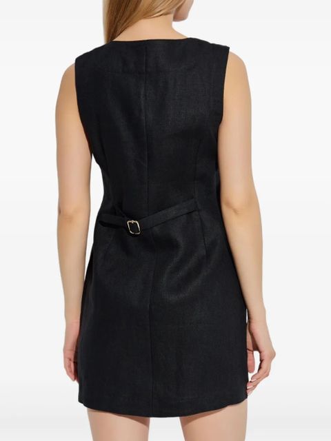 Posse linen mini dress - Black