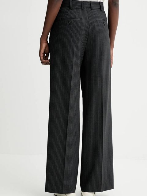 Filippa K spodnie z dodatkiem wełny damskie kolor szary proste high waist 31830