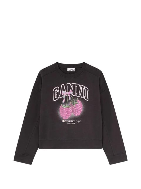 GANNI raspberry-print sweatshirt - Black - zdjęcie produktu nr 1
