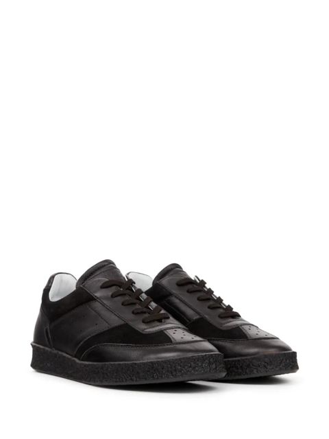 MM6 Maison Margiela stitch-logo leather sneakers - Black - zdjęcie produktu nr 2