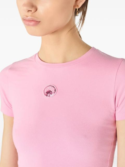 Marine Serre pearl logo baby fit T-shirt - Pink