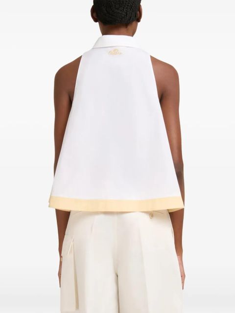 Marni polo-collar contrast-hem shirt - White