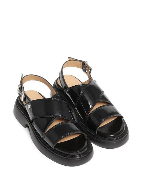 GANNI cross-strap sandals - Black - zdjęcie produktu nr 2
