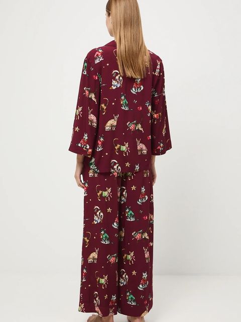 Medicine piżama damska kolor bordowy
