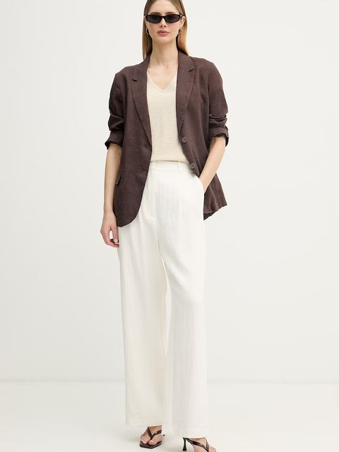 United Colors of Benetton T-shirt damski z lnem - zdjęcie produktu nr 1