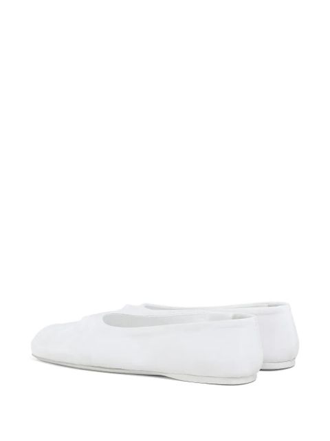 Marni bow-embossed leather ballerina shoes - White