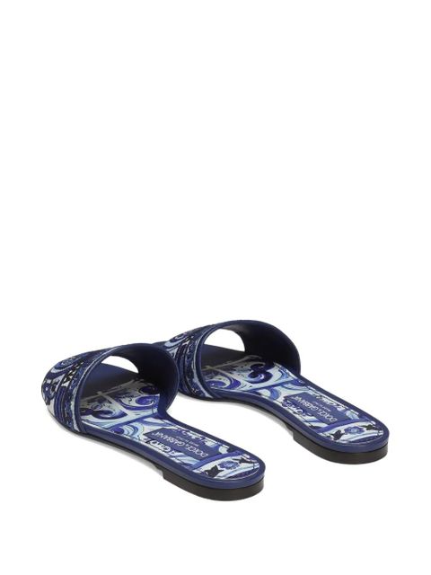 Dolce & Gabbana embroidered slides - Blue