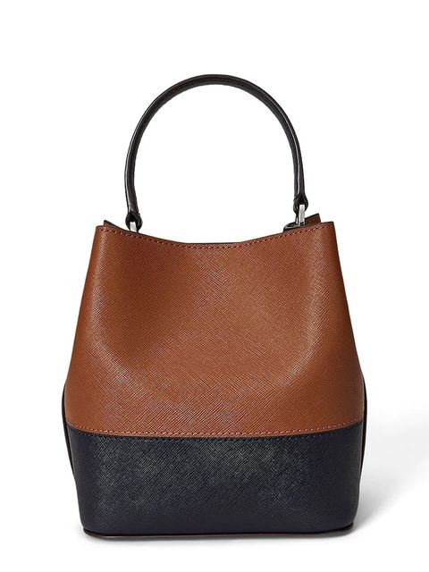 Lauren Ralph Lauren torebka skórzana kolor brązowy 431974556